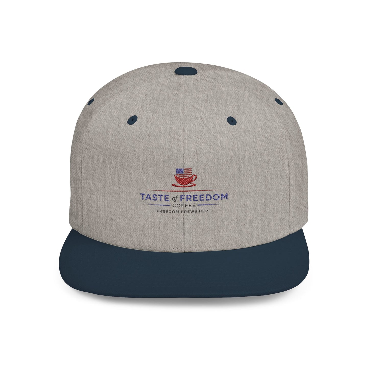 Taste of Freedom Flat Bill Snapback Hat — Patriotic American Flag BBQ Logo Cap