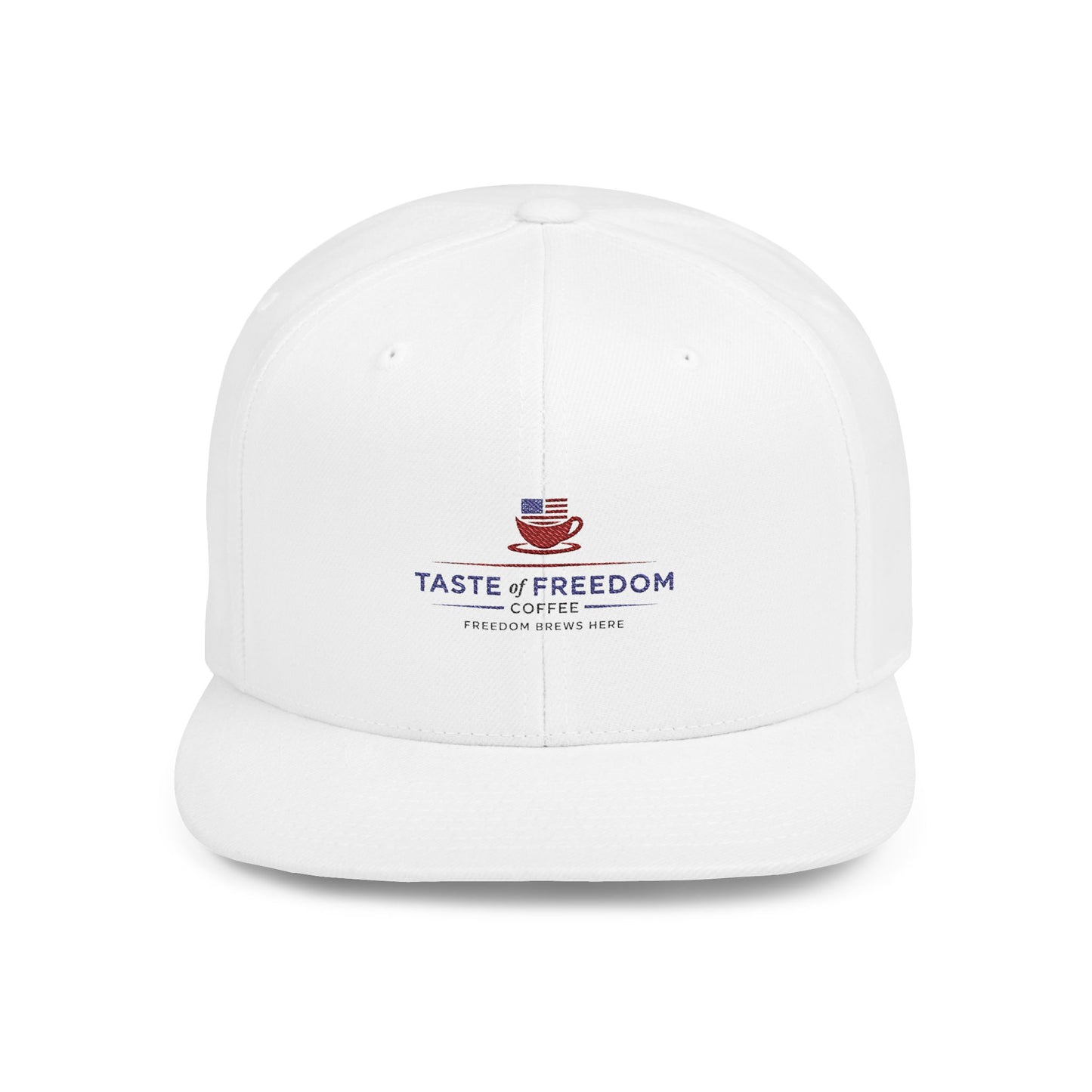 Taste of Freedom Flat Bill Snapback Hat — Patriotic American Flag BBQ Logo Cap