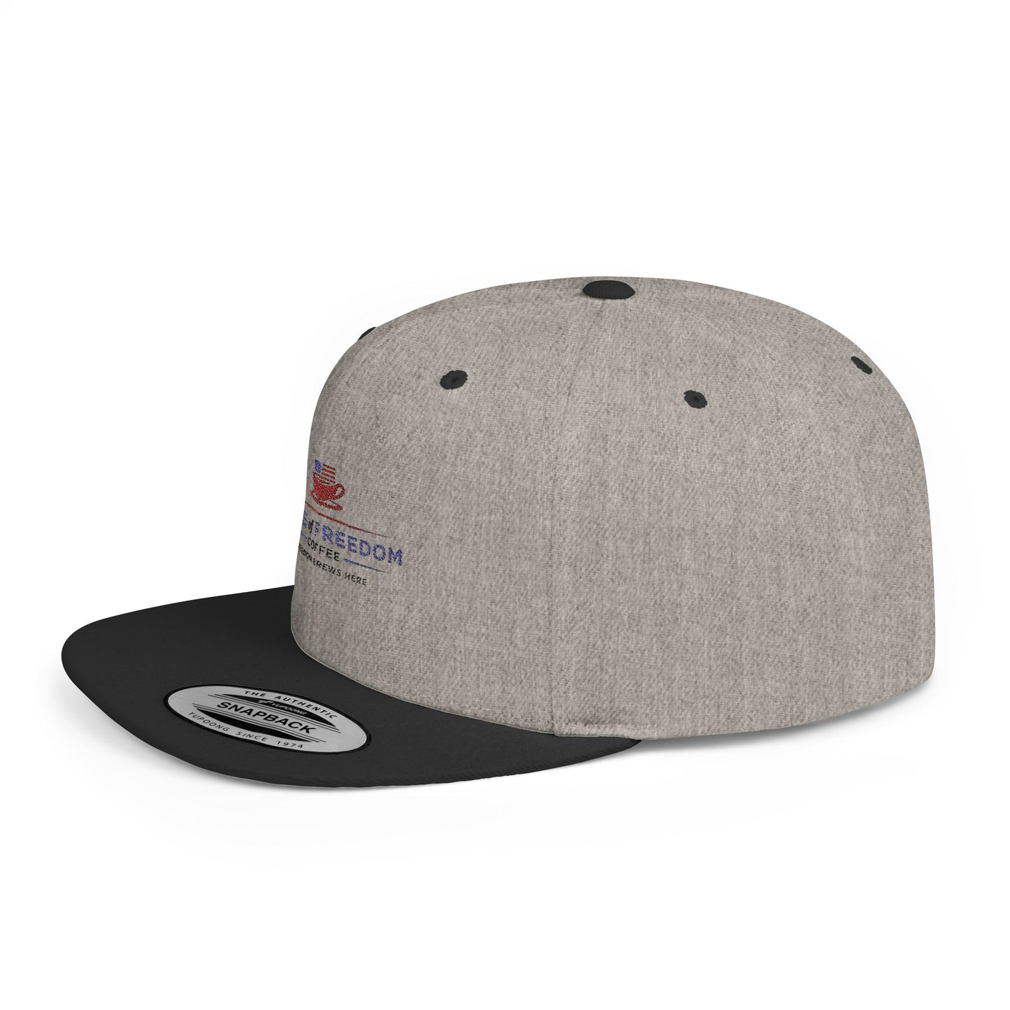 Taste of Freedom Flat Bill Snapback Hat — Patriotic American Flag BBQ Logo Cap