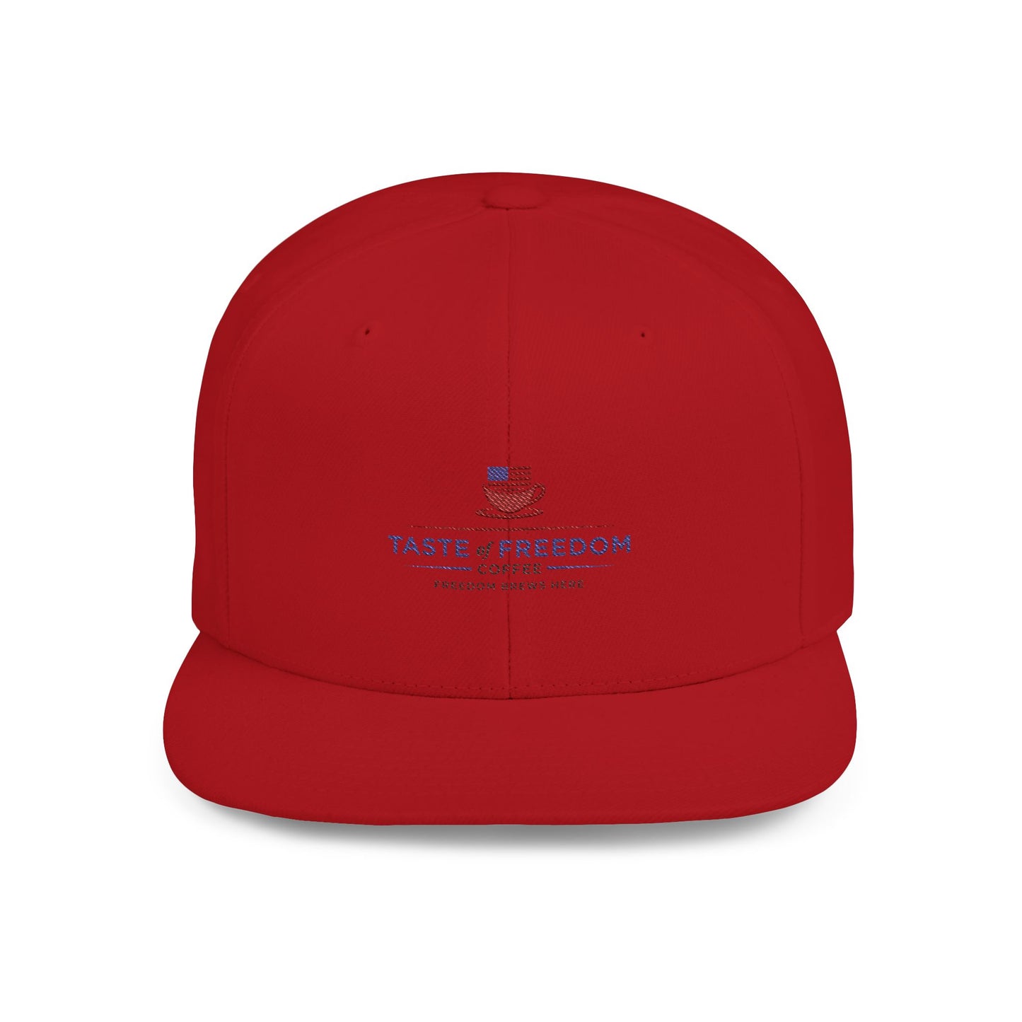 Taste of Freedom Flat Bill Snapback Hat — Patriotic American Flag BBQ Logo Cap