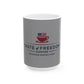 Taste of Freedom Coffee Mug — Americana 11oz/15oz Ceramic Mug with Flag Logo (“Freedom Brews Here”)