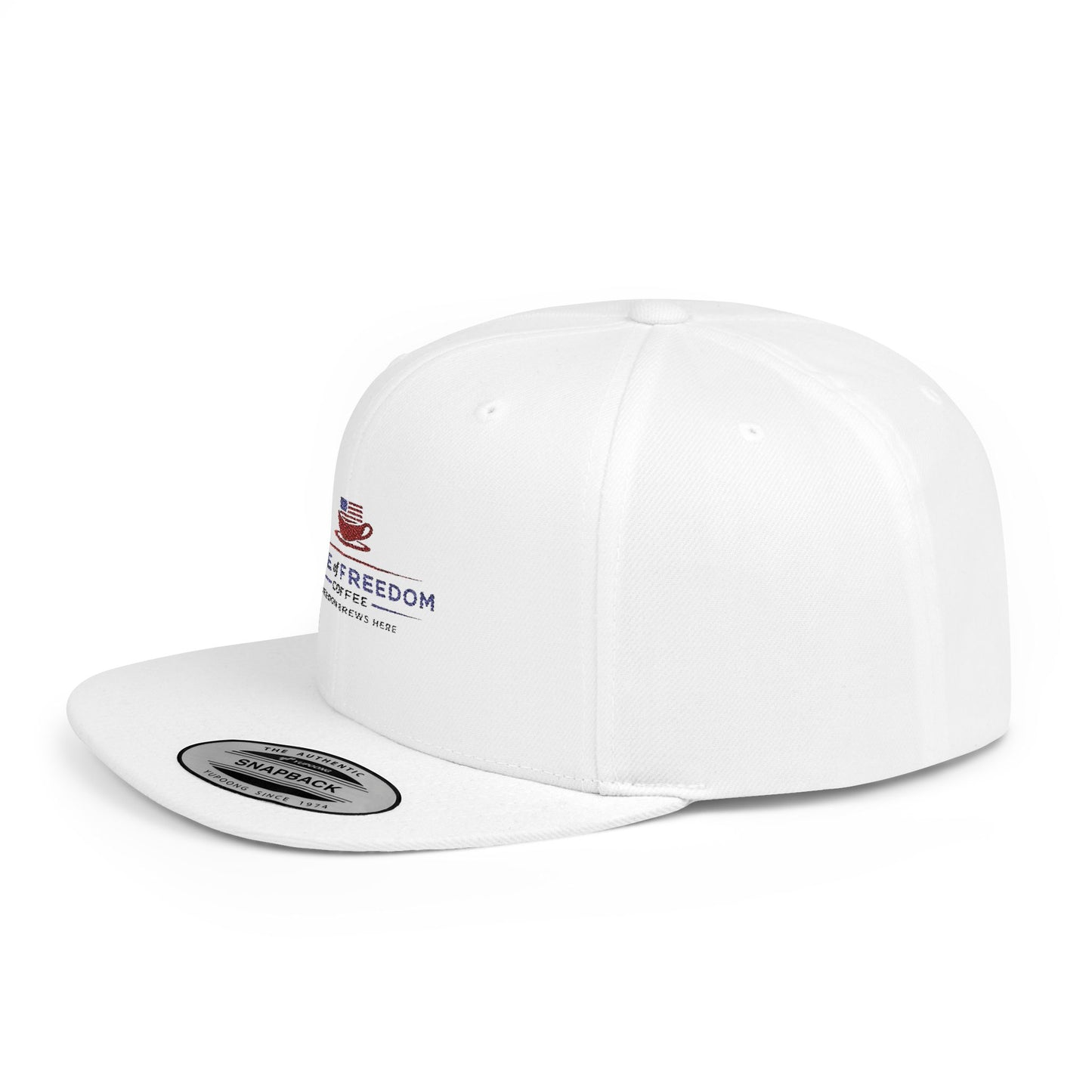 Taste of Freedom Flat Bill Snapback Hat — Patriotic American Flag BBQ Logo Cap