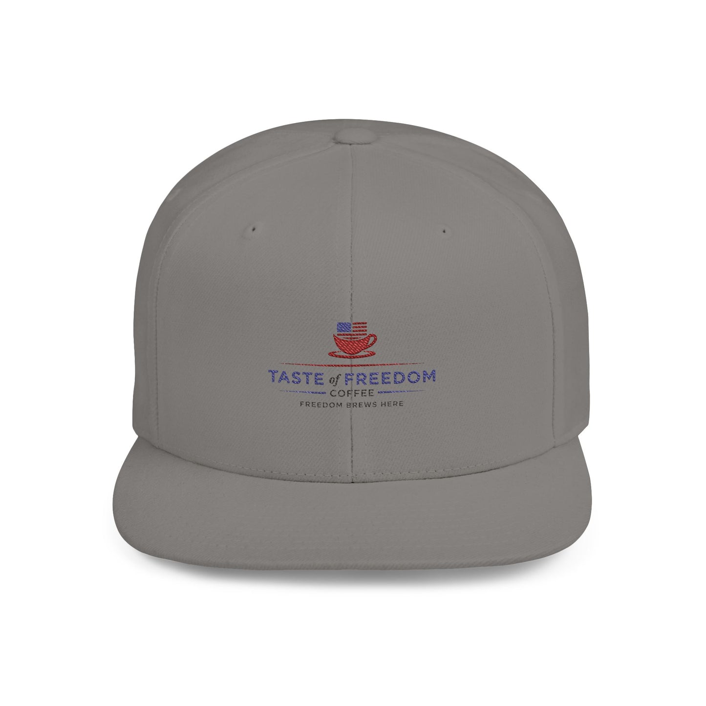 Taste of Freedom Flat Bill Snapback Hat — Patriotic American Flag BBQ Logo Cap